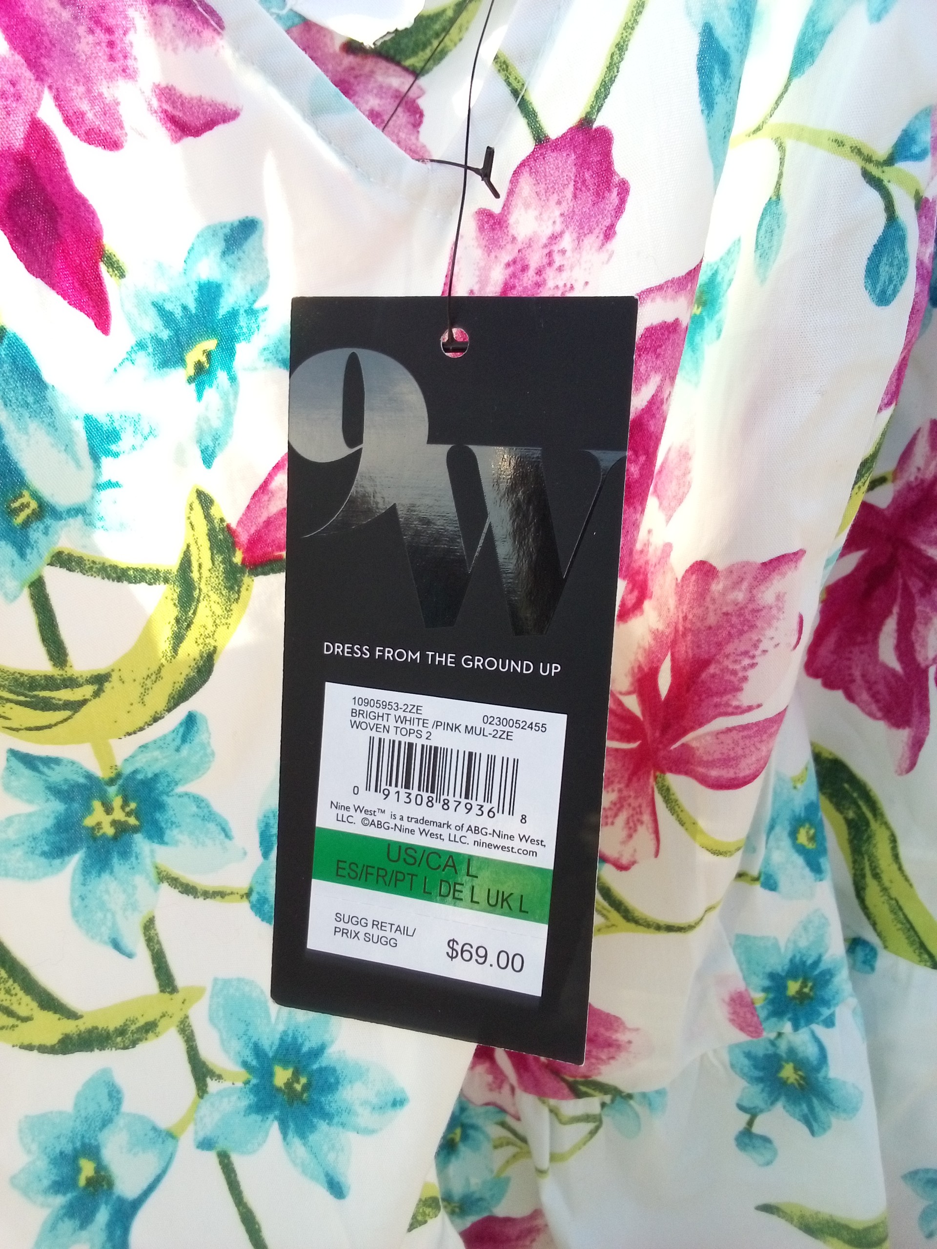 Floral Top - Size Large - Ties at Top - Nine West